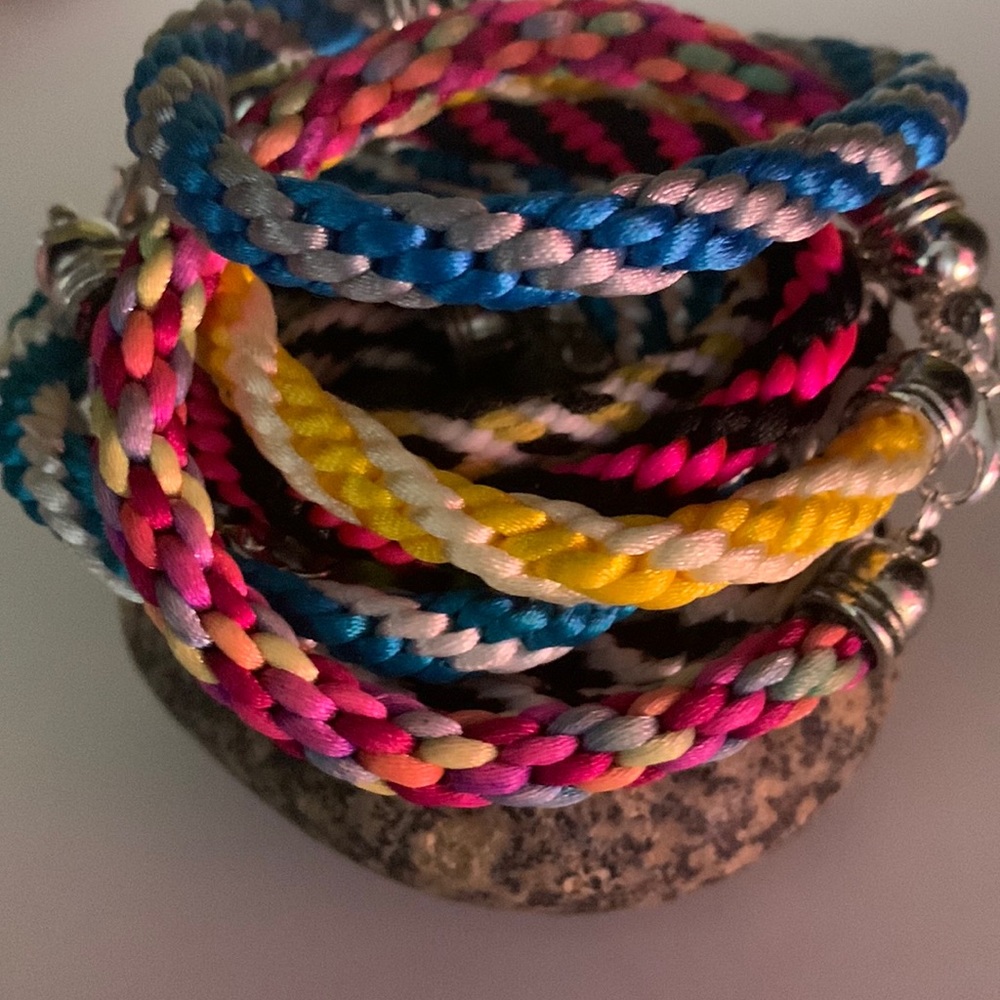Kumihimo Bracelets with silver cap